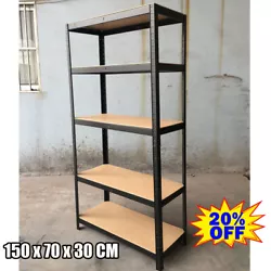 Solid structure can hold up175kg/386lb loads per tier. Size : 5 Tier Shelf,H 150 x W 70 x D 30 Cm. ▲Durable -- The...