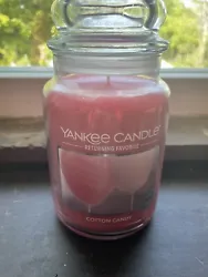 Yankee Candle COTTON CANDY Large Jar 22 Oz Pink Housewarmer New Wax Sweet Rare.