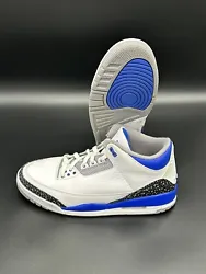 Nike Air Jordan 3 Retro Racer Blue Mens Size 11.5 (CT8532-145). Comes With Small Amount Of Damage On Original Shoebox.