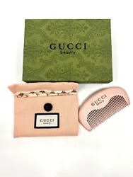 Gucci Beauty Hair Pochette & Comb Set BRAND NEW. Gift from Gucci Beauty. Peach color linen pouch with floral design...