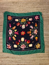 Gucci Scarf Flora Print Black Multicolor Silk Wrap. Condition is Pre-owned. Shipped with USPS Priority Mail.