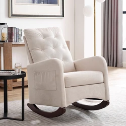 [Gently rocking, more comfortable] This rocking chair has an excellent curved design with non-slip feet under the base,...