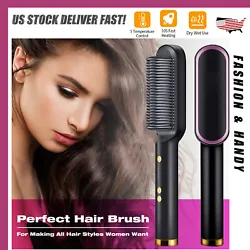 Electric Hair Straightener Brush Straightening Curler Brush Hot Comb Frizzy Hair. 10S Fast Heating Up:10S Fast heating...