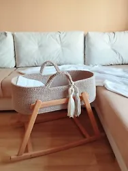 🌿 5 reasons to buy a baby bassinet Moses basket ⭐ The hand-knitted baby bed is 100% COTTON-made. ⭐ And finally,...