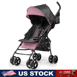 The comfort features for baby include: a full-sized seat, multi-position recline & padded seat back, hassle-free canopy...