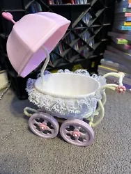 Vintage My Little Pony Baby White Buggy Stroller Carriage Umbrella Hasbro 1985. Good condition with original lace. Been...