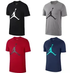 Jordan Mens T-Shirt Jumpman Short Sleeve Crew Athletic Active Basketball Tee, Black, L.