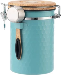 【Long last Freshness】: Our coffee canisters use professional food-grade materials and 304 stainless steel with a...