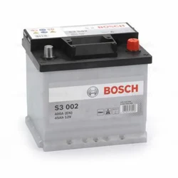 Batterie Bosch S3002 45Ah 400A BOSCH. Si vous avez le choix entre plusieurs modèles, choisissez celui dont la longueur...