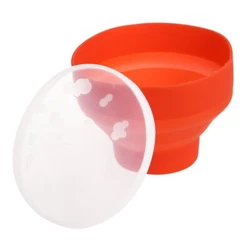 User-friendly design, fill popcorn kernels up to the line and microwave for about 90 seconds. Included suction lid...