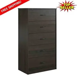 Bedroom Storage Cabinet Chest of Drawers with 4 Drawers Dresser Nightstand Black. With the new patent Switch Lock...