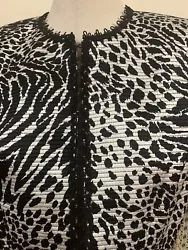 Nina Raynor Animal Print Black White SZ M Jacket. Condition is Pre-owned. Shipped with USPS Parcel Select Ground.100%...