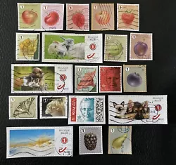 Lot de 20 timbres de Belgiqueannées diverses encore sur fragment!JE RASSEMBLE LES FRAIS DE PORT!