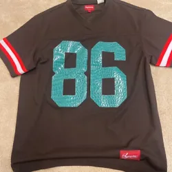 Supreme jersey brown and green croc size large