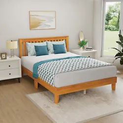 Solid Wood Headboard ☎- No Box Spring Needed: With the inclusion of the 14 wood slats support system, you can say...