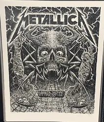 Screen printed poster commemorating Metallica’s Damaged Justice Tour on April 21, 1989 in Minneapolis. It was sold at...