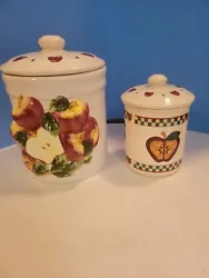 This 2-piece canister set features an adorable apple design that will add a touch of country charm to your kitchen. The...