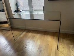 Basically new glass desk! Size: 49.5”L x 29” H x 27.5” WPickup from apartment in Soho NY, apartment building has...