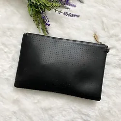 Michael Kors Black Perforated Leather Envelope Clutch Zip Top. Great condition! Michael Kors black leather clutchSmooth...