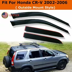 FOR: 2002-2006 Honda CR-V 4-Door   IN THE PACKAGE: Front + Rear Window Visors   SPECS: - Reduce wind resistance -...
