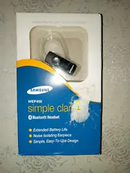 New from 2010, sealed package. Samsung Bluetooth headset with charger, manual, and detachable crystal ear hook. See...