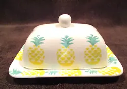 Signature Pineapple Butter Dish Yellow/ Green