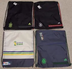 Each also has the ADIDAS logo. The Brazil bag features a 