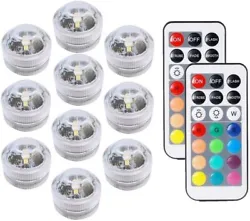 (LED quantity: 3 LED beads per piece. Remote Battery: 2 x CR2032 ( not Included). Multi Color:super bright 10 led built...