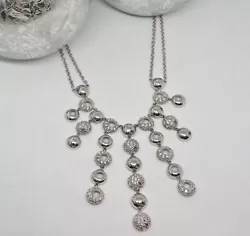 Sterling silver CZ necklace. Lobster Clasp Closure.