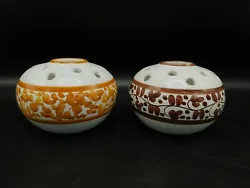 💐 Vases en céramique de Taormine 💐. En céramique àdécor floral peint à la main. ColorisOrange & Chocolat. 11...