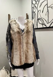 The gray and brown multicolor vest is made of high-quality fur outer shell material and lined with soft polyester. The...