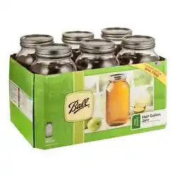 Ball Wide Mouth 64oz Half Gallon Mason Jars with Lids & Bands, 6 Count NEW. Suitable for canning and multi-purpose...