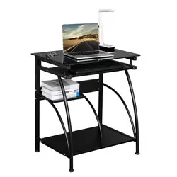 Sleek and elegant lines accent the wood surfaces. Easily hold display, host and keyboard. 1 x Computer Desk. Compact...