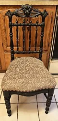 Beautifully carved wood chair. Sturdy. In good condition. Local pickup. Please refer to photos