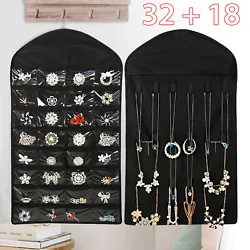 Type Jewelry Organizer Bag. 💟1 x Pocket Hanging Bag. 💄32 clear vinyl pockets and 18 hook and loop closures...