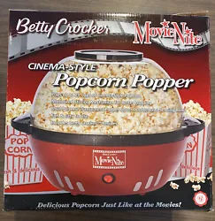 Betty Crocker Cinema-Style Popcorn Popper. Pops up to 25 Cups of popcorn!Open box and box may contain minor damage,...