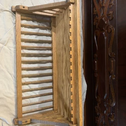Antique Victorian Clock Shelf. 231/2 inch’s wide 9 inches deep 91/2 long beautiful hand made solid oak restored