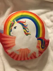 Rainbow 🌈 Vibrant Unicorn Round Pillow NWT. 12x12-round TWO SIDED Extremely Cute, lightweight pillow. , great for...
