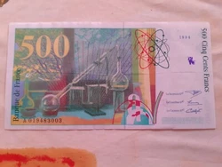 BILLET DE 500 FRANCS PIERRE ET MARIE CURIE - 1994 SERIE A019483003.