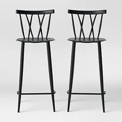 •X-back barstools bring modern flair to your space •Metal construction for lasting use •Backrests, footrests and...