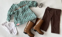 Lot includes a complete outfit that fits most 18 inch doll types. The brand of clothing is listed as Our Generation....