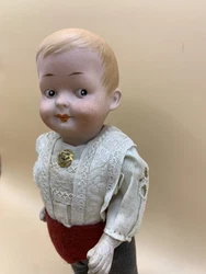 Wonderful impish 7” Antique GEBRUDER HEUBACH Germany RARE GOOGLY doll all original. This is a gorgeous bisque doll...