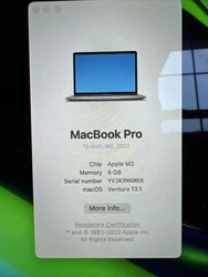 Apple MacBook Pro 13.3 (512GB SSD, Apple M2, 3.2GHz, 8 GB RAM) Laptop.... MAC BOOK M2 HAS NO ISSUES, I PURCHASED IT 3...