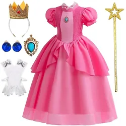 You will get a peach dress +a Peach Crown + a pair of White gloves + a pair of blue earring + a stars wand. Suitable...