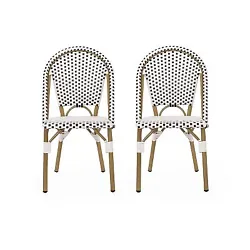 •Includes: Two (2) Dining Chairs •Frame Material: Aluminum •Seat and Back Material: Faux Rattan •Wrapping...