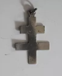Pendentif Croix de Lorraine  WW2 libération. Argent 800/1000 sans poinçon Poids: 1.5gr 30 mm x 18 mm