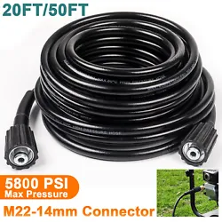 Length: 20FT or 50FT. We provide you the professional pressure washer hose with standard M22-14mm connection. 1 x High...