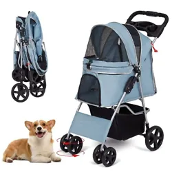 【3 in 1 Pet Stroller】① pet stroller for indoor and outdoor; ② Foldable cat dog stroller could be put on car...