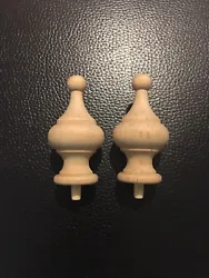 Condition is New. I present 2 finials made of solid wood and turned professionally.