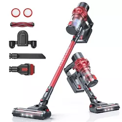 0.8L dust cup, one press release dust, bagless design and easy to clean. 6 different combinations in 1 cordless vacuum...